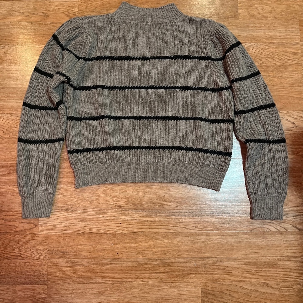 Striped Women's Sweater - Brown and Black